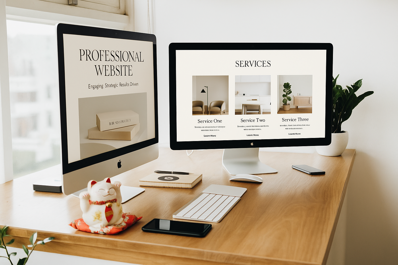 Professional website design mockup on a laptop